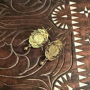 Elegant Gold Handmade Mexican Earrings
